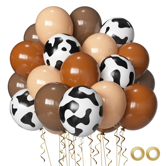 Msiveavz cow print balloons 60pcs 12in add rustic party decor