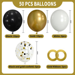 Msiveavz party decor idea showcases cohesive black white gold palette.