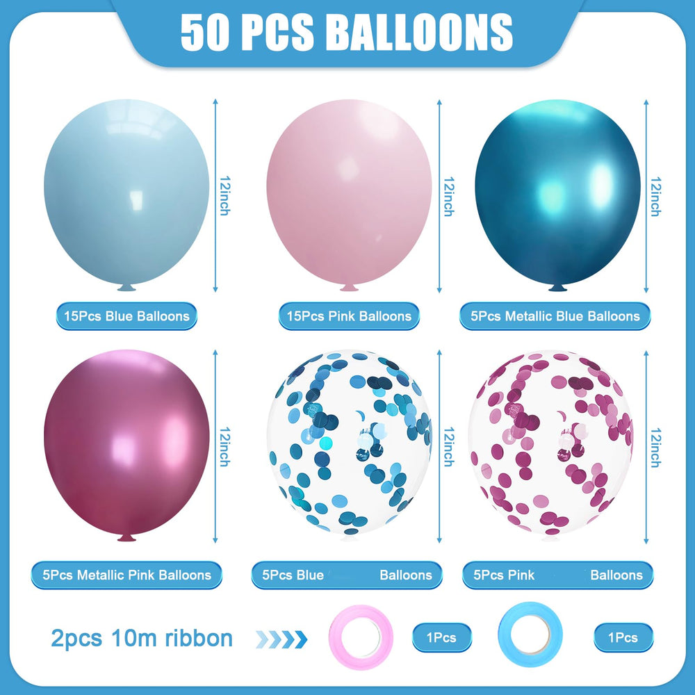 Msiveavz pink blue latex balloons 12in mixed colors enhance any party theme.