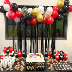 Msiveavz red-black balloons 12 inch offer striking contrast for centerpieces.