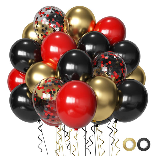 Msiveavz red black gold party balloons 12 inch brighten weddings and graduations with bold color.