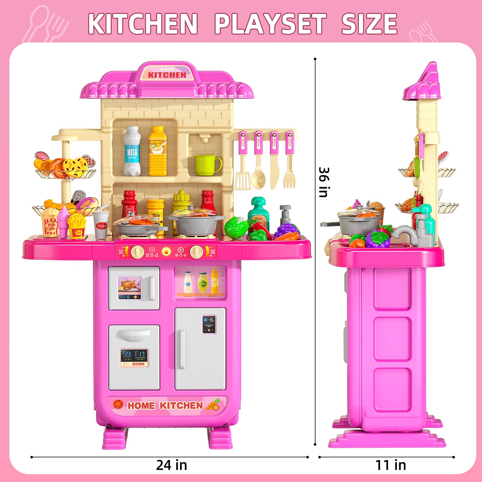 MSKOLER kids using kitchen set encourages role-play and sharing