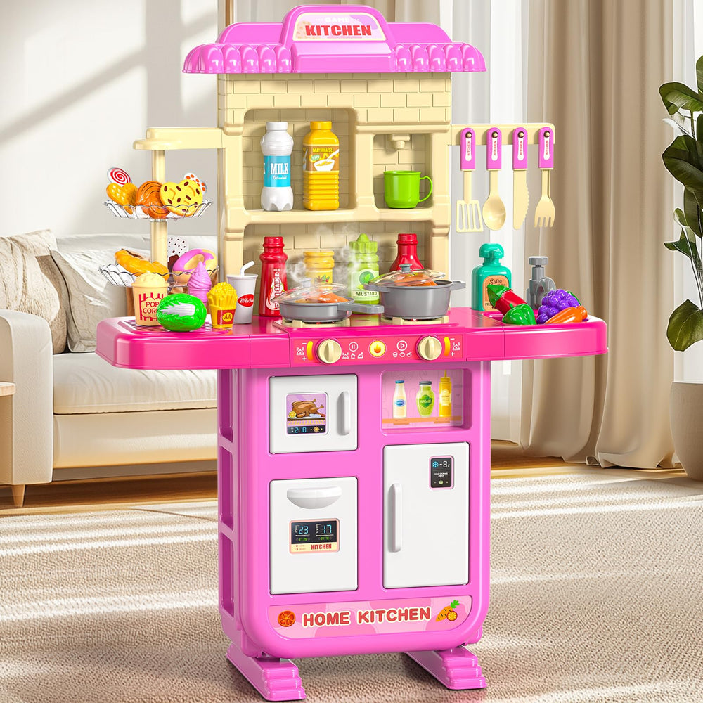 MSKOLER pink kitchen attracts little chefs for imaginative meals