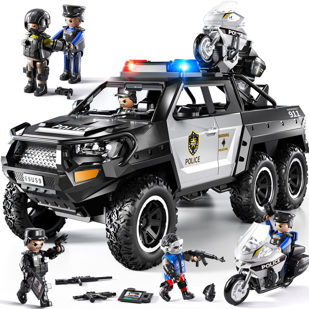 MSKOLER police car toy front view for imaginative play