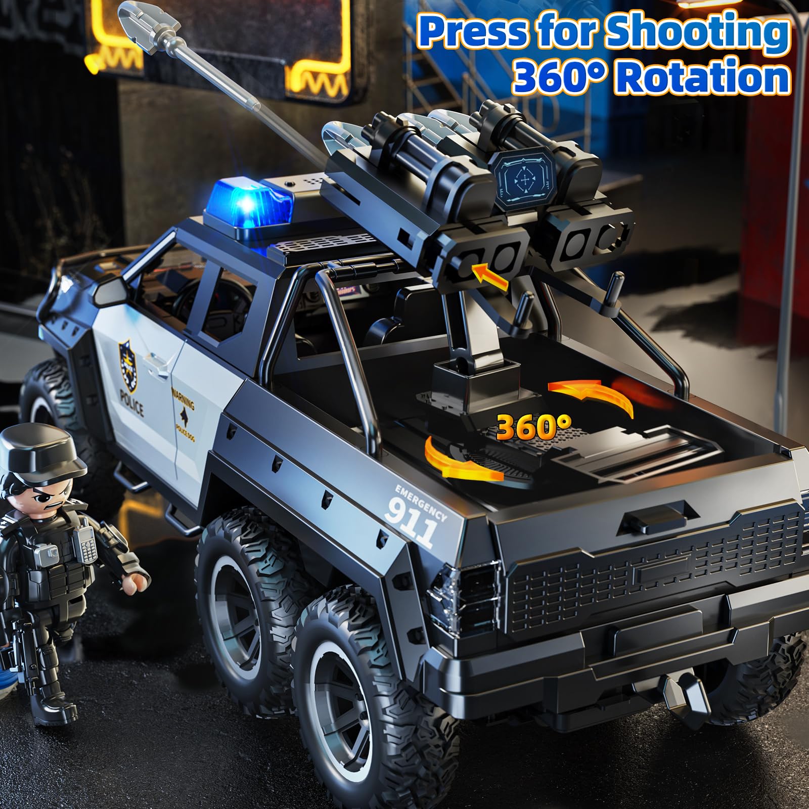 MSKOLER police car toy included figures encourage cooperative play