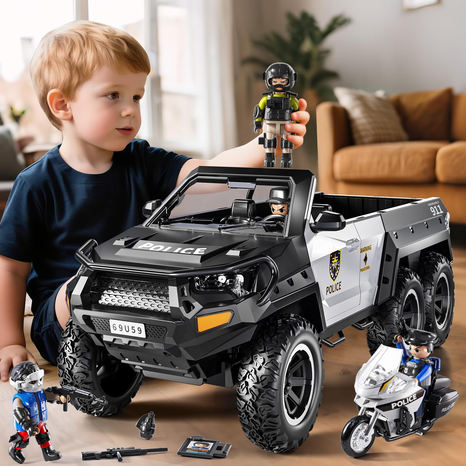 MSKOLER police car toy side view promotes storytelling on the move