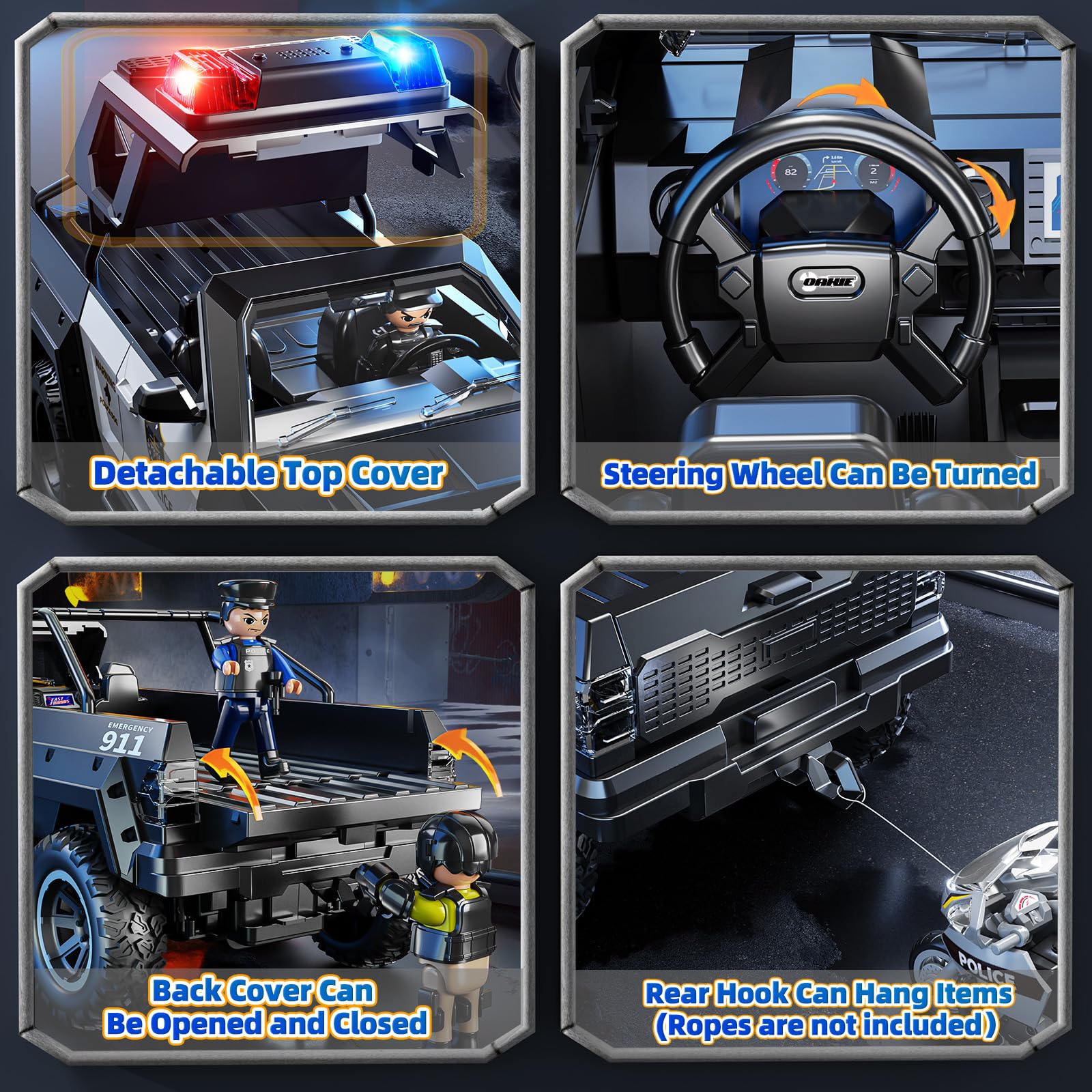 MSKOLER police car toy steering wheel detail boosts realism