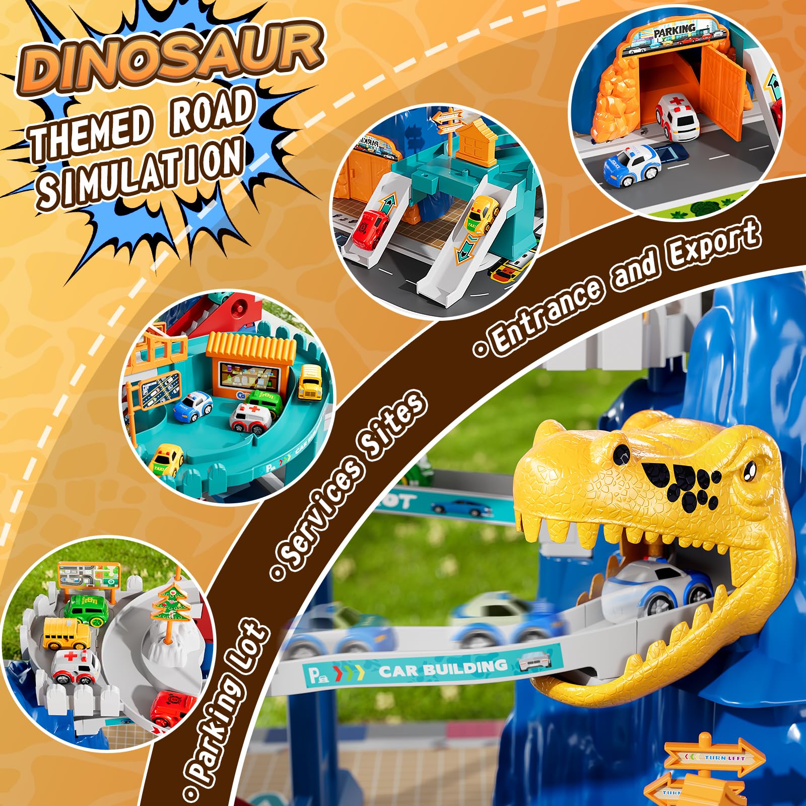 MSKOLER race track turns and ramps encourage fine motor play and planning.