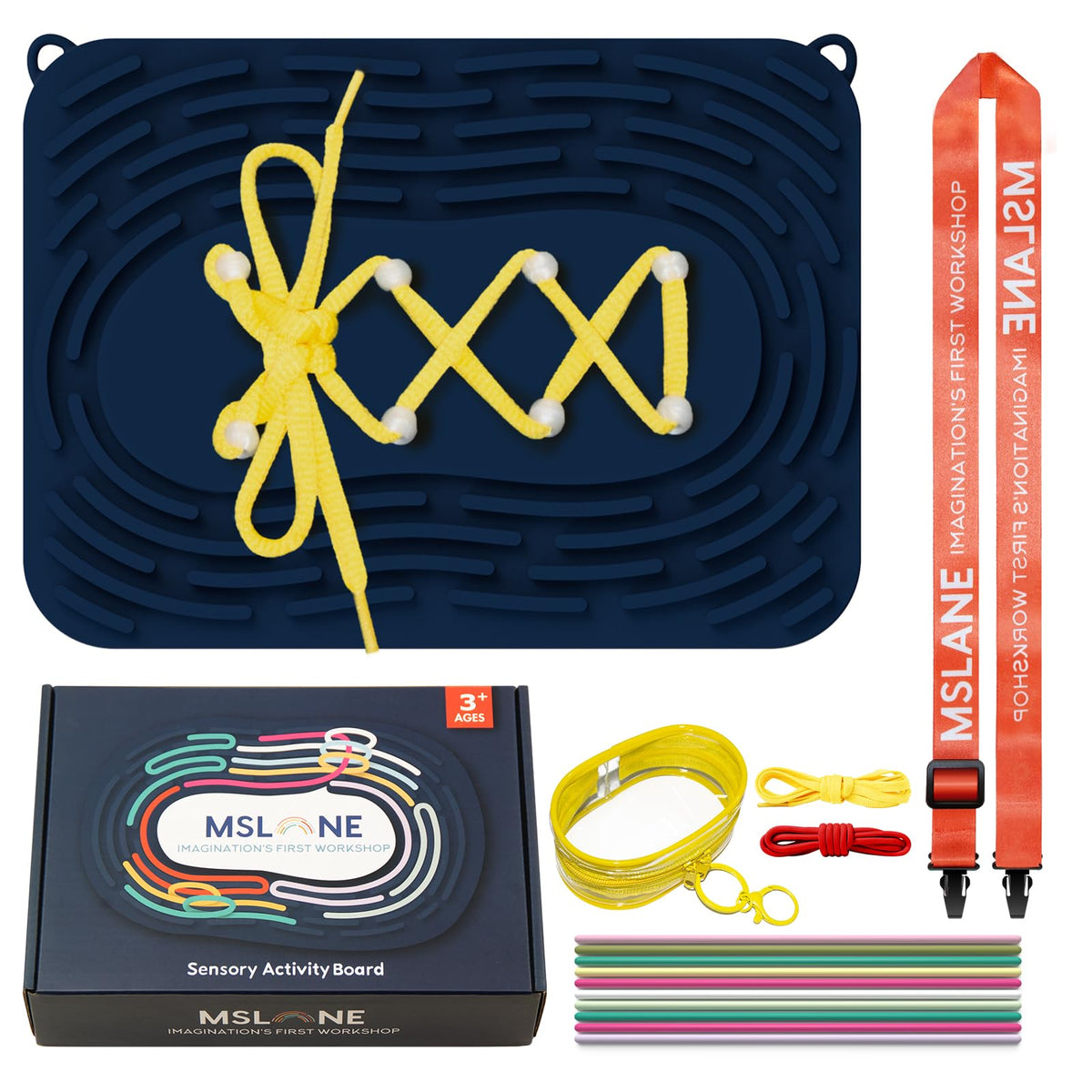 MSLANE Sensory Activity Board baseboard for tactile play and on-the-go focus