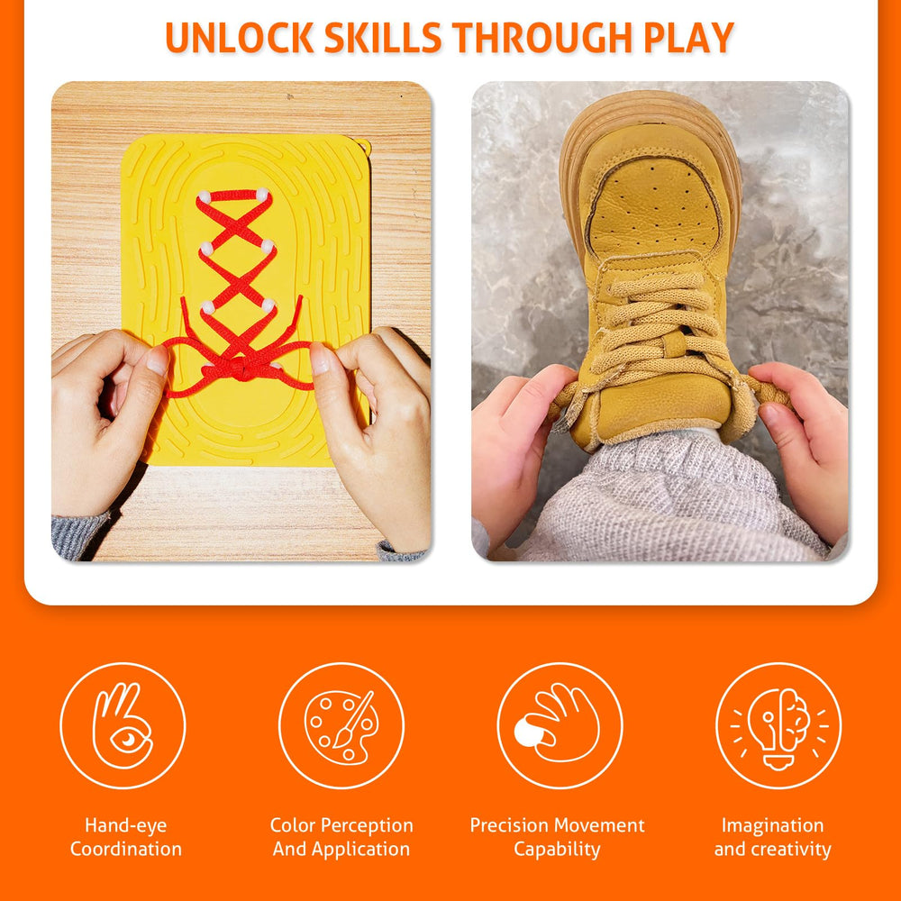 MSLANE Sensory Activity Board lace-yellow supports visual sequencing and fine motor skills.
