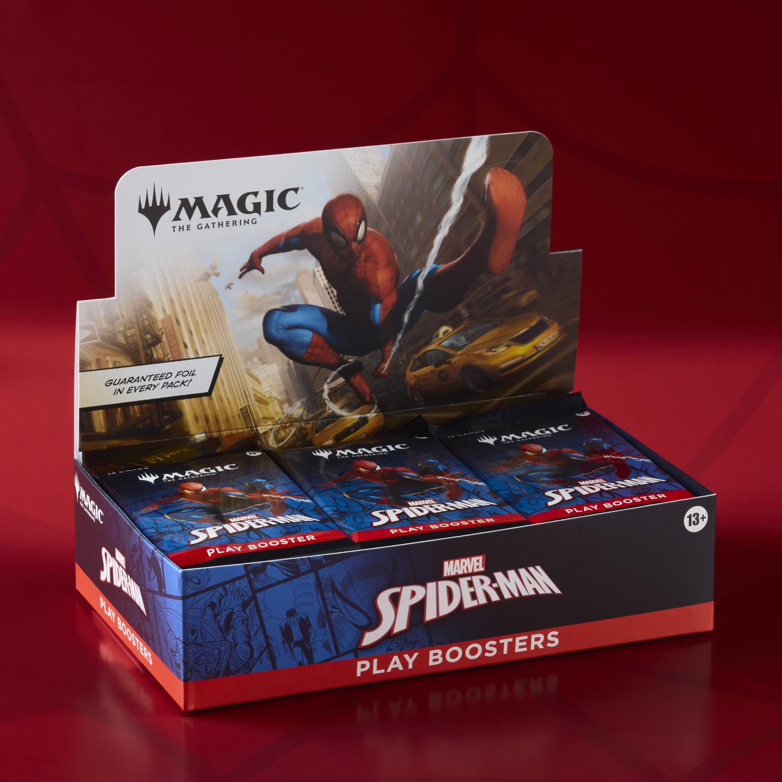 Magic: The Gathering Marvel Spider-Man boosters spread showcasing rare and foil cards.