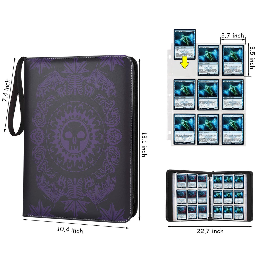 MTGPRO 9-pocket binder internal pockets with clear sleeves for safe card storage.