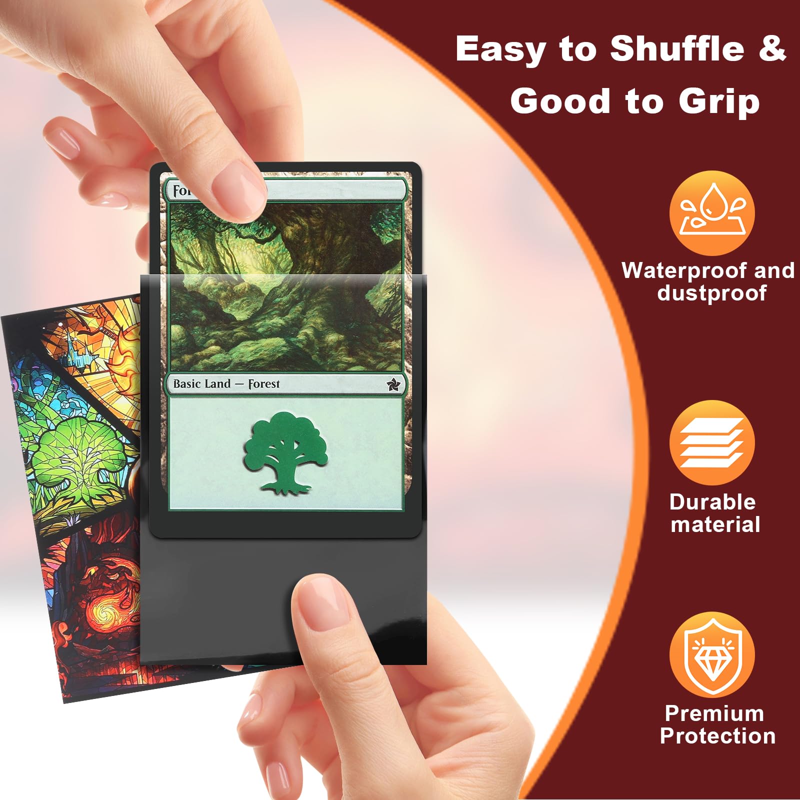MTGPRO card sleeves protect cards from wear, dust, and moisture during daily play