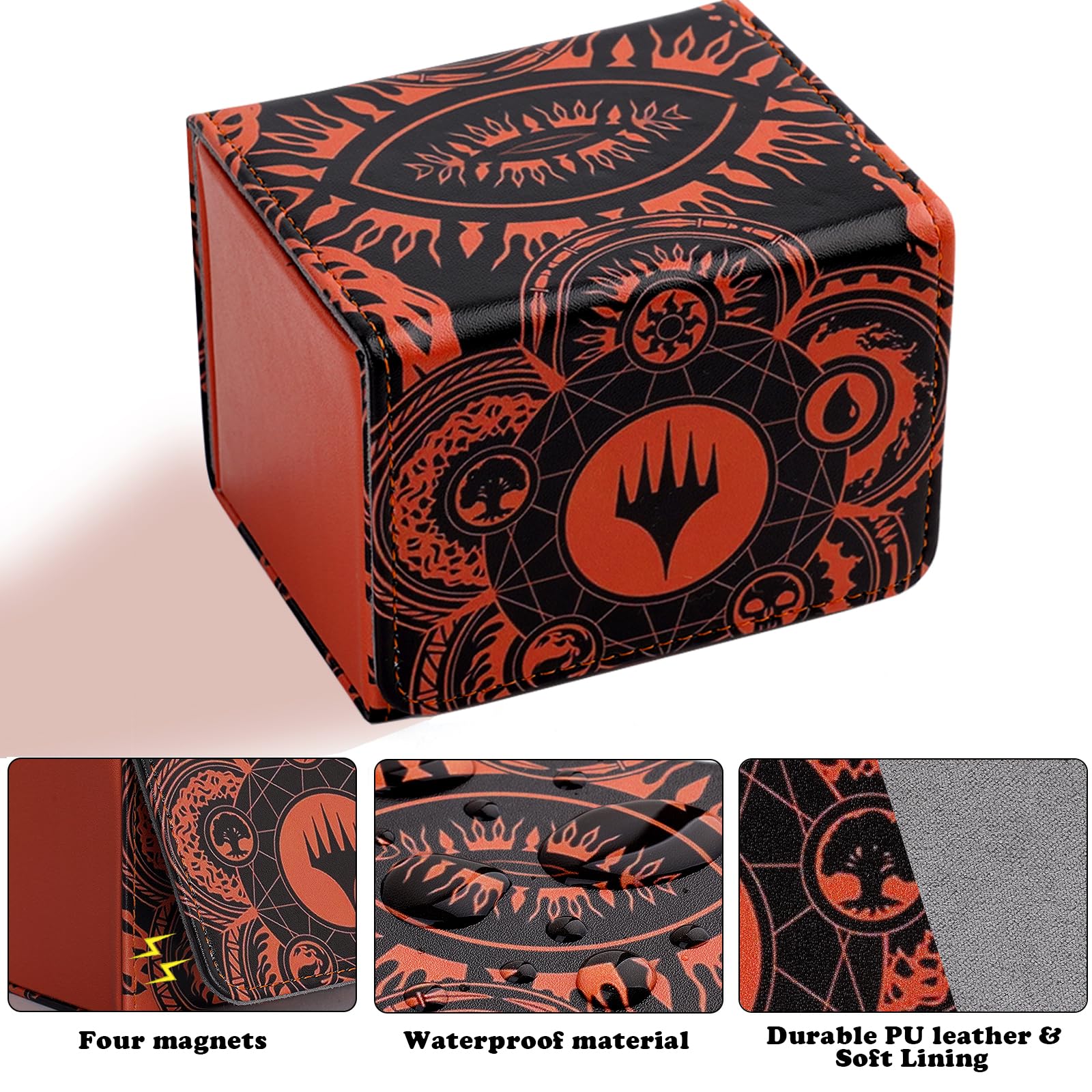 MTGPRO deck box features a U-shaped opening for fast card retrieval.