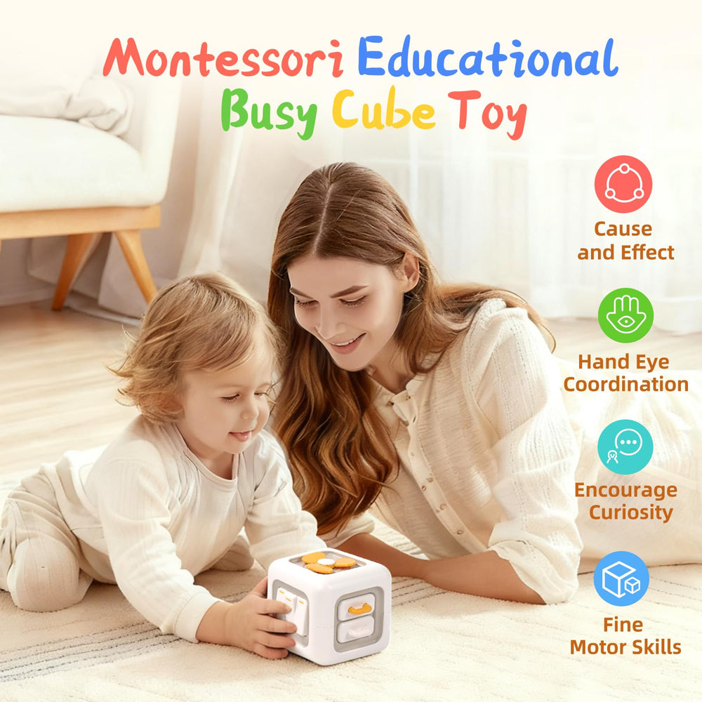 MTTIERY busy cube with real-life activities invites exploration and problem solving.