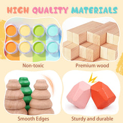 MTTIERY sensory stacking pieces for toddlers fostering fine motor skills during play.