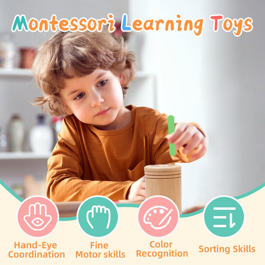 MTTIERY wooden color sticks for hand-eye coordination and sorting