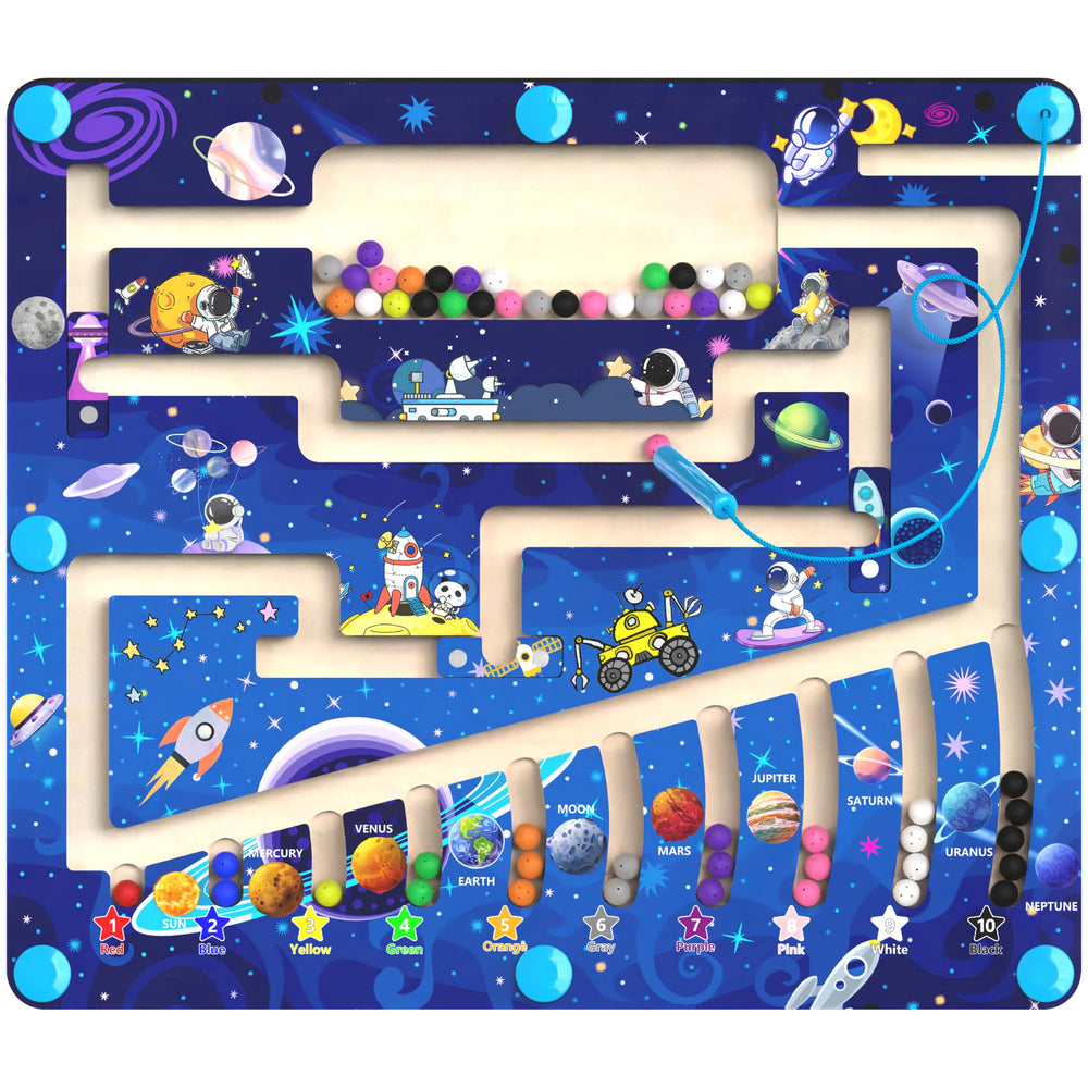 MTYOKILN magnetic color and number maze cover image showing the wooden board.