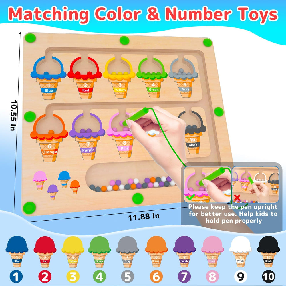 Wooden Montessori color matching toy by MTYOKILN for early learning.