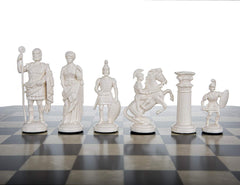 Muba Roman Legion chess pieces top view, standard size for folding boards.
