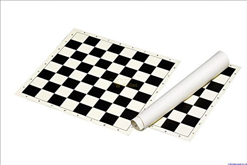 Muba standard vinyl roll-up chess board in black, durable and wipe-clean for clubs and tournaments.