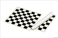 Muba standard vinyl roll-up chess board in black, durable and wipe-clean for clubs and tournaments.