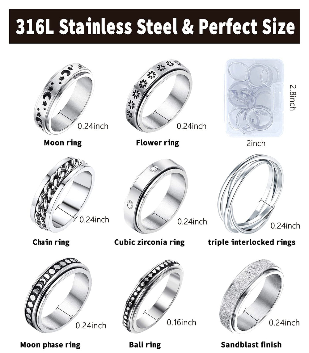 MUCAL chain rings fidget design supports discreet concentration in work and study.