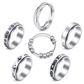 MUCAL anti-anxiety fidget ring in stainless steel for focus and calm