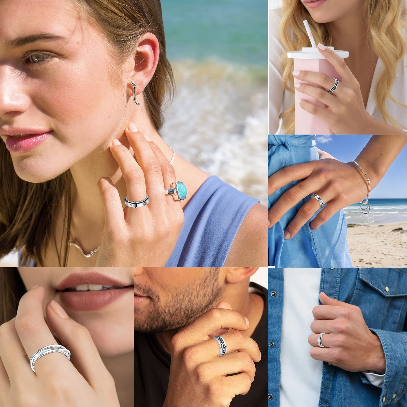 MUCAL bali stress ring bold textured band for daily wear