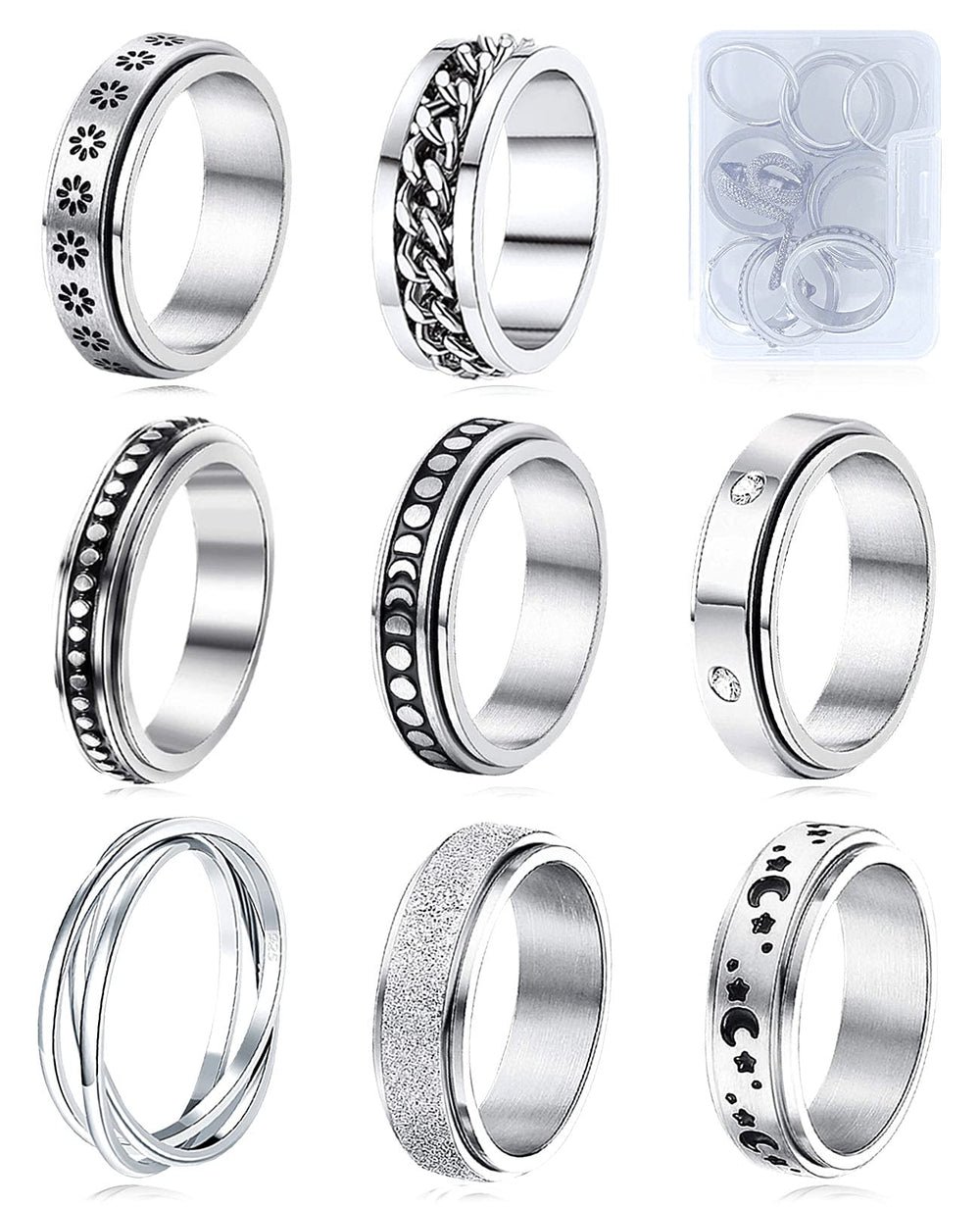 MUCAL fidget ring moon star variant A offers a stylish spinner for focused calm.
