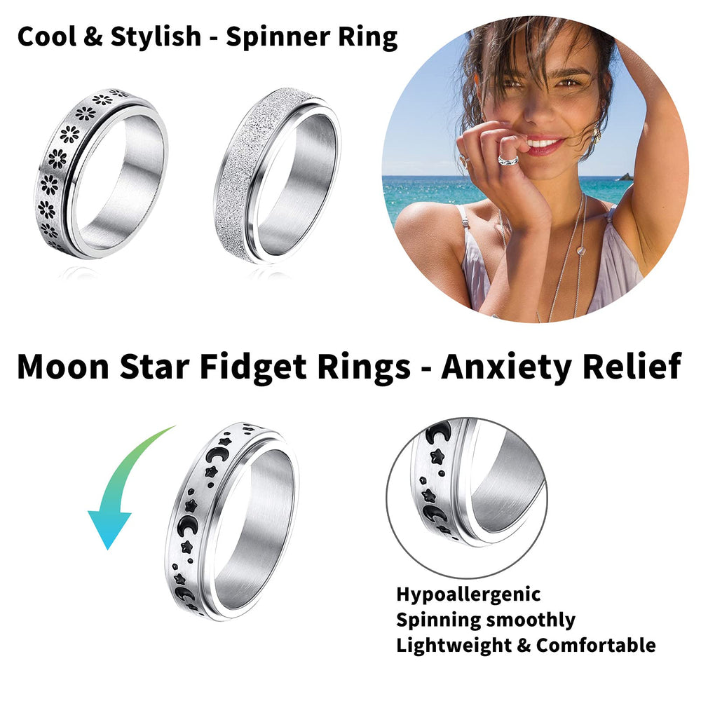 MUCAL Sandblast Finish fidget ring for durable, discreet style.