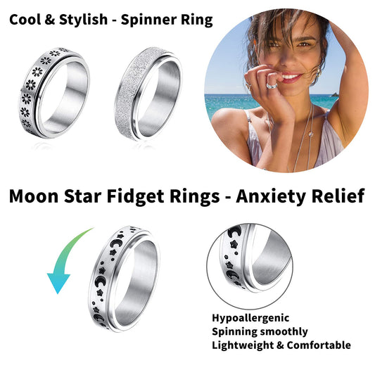 MUCAL Sandblast Finish fidget ring for durable, discreet style.