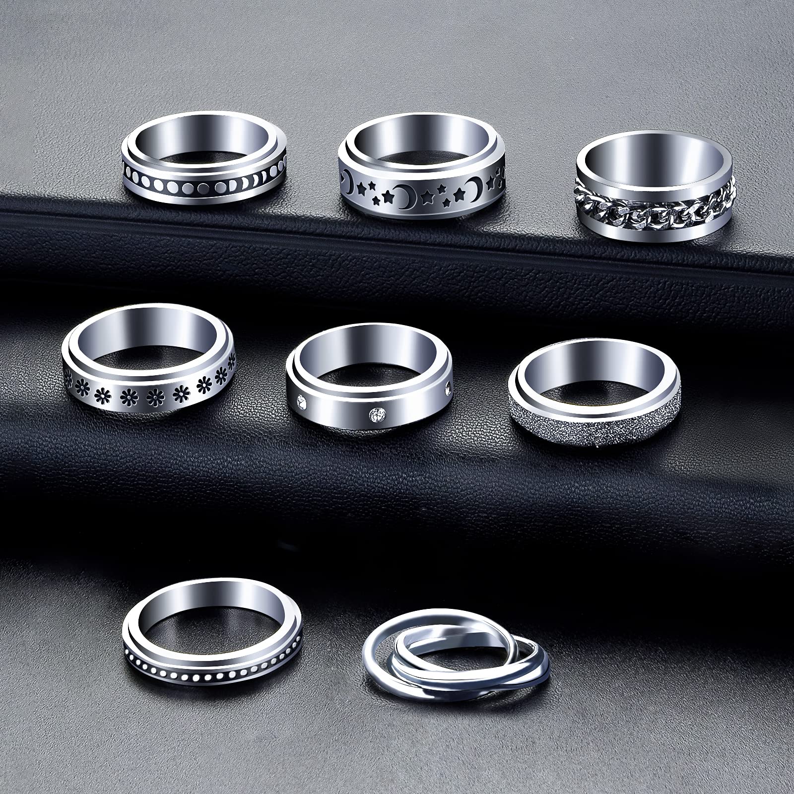 MUCAL fidget ring triple interlocked adds tactile movement and versatility
