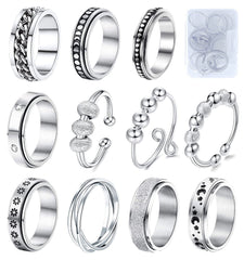 MUCAL fidget ring set with beads for stress relief and stylish everyday wear