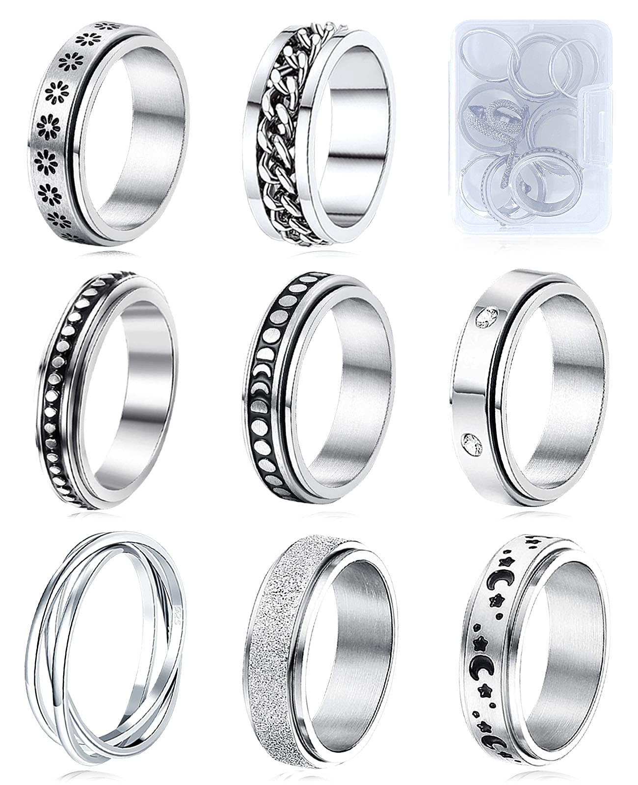 MUCAL Moon Star Ring — unisex fidget design for focused daily tasks