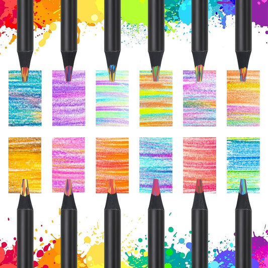 Muchcute rainbow pencils pre-sharpened for immediate, mess-free coloring.