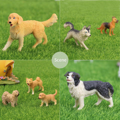 Muchfun kid-friendly dog figurines stand upright for safe play.