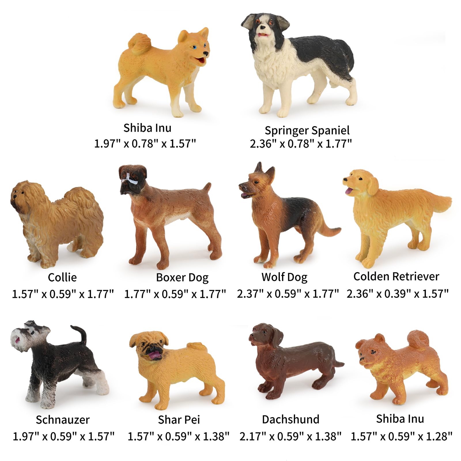Muchfun miniature dog figures ideal for crafts and displays.
