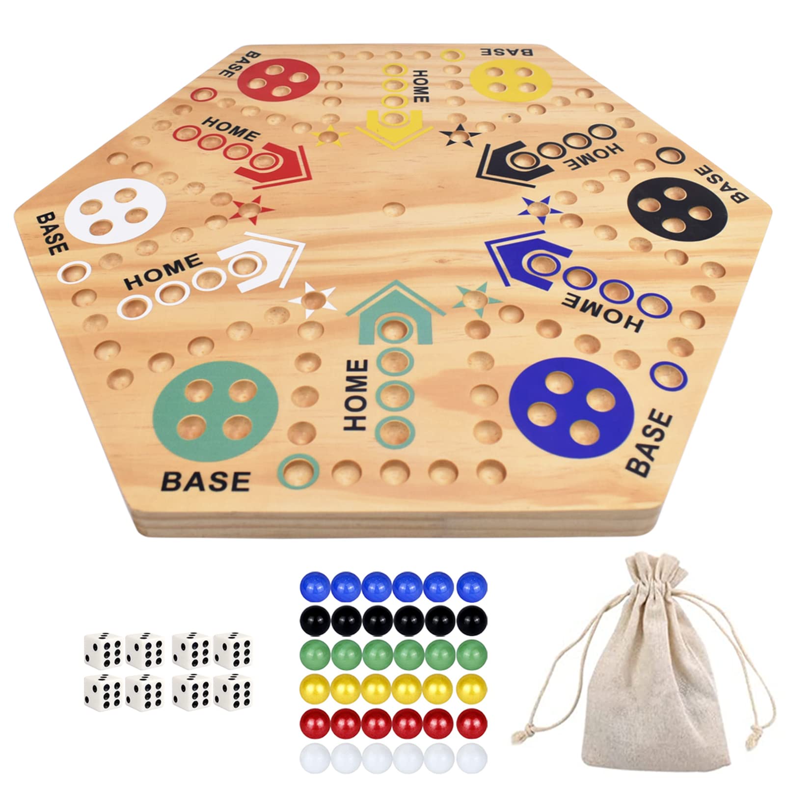 MUCITAGF marble game board – 20 inch double sided wood for versatile play.