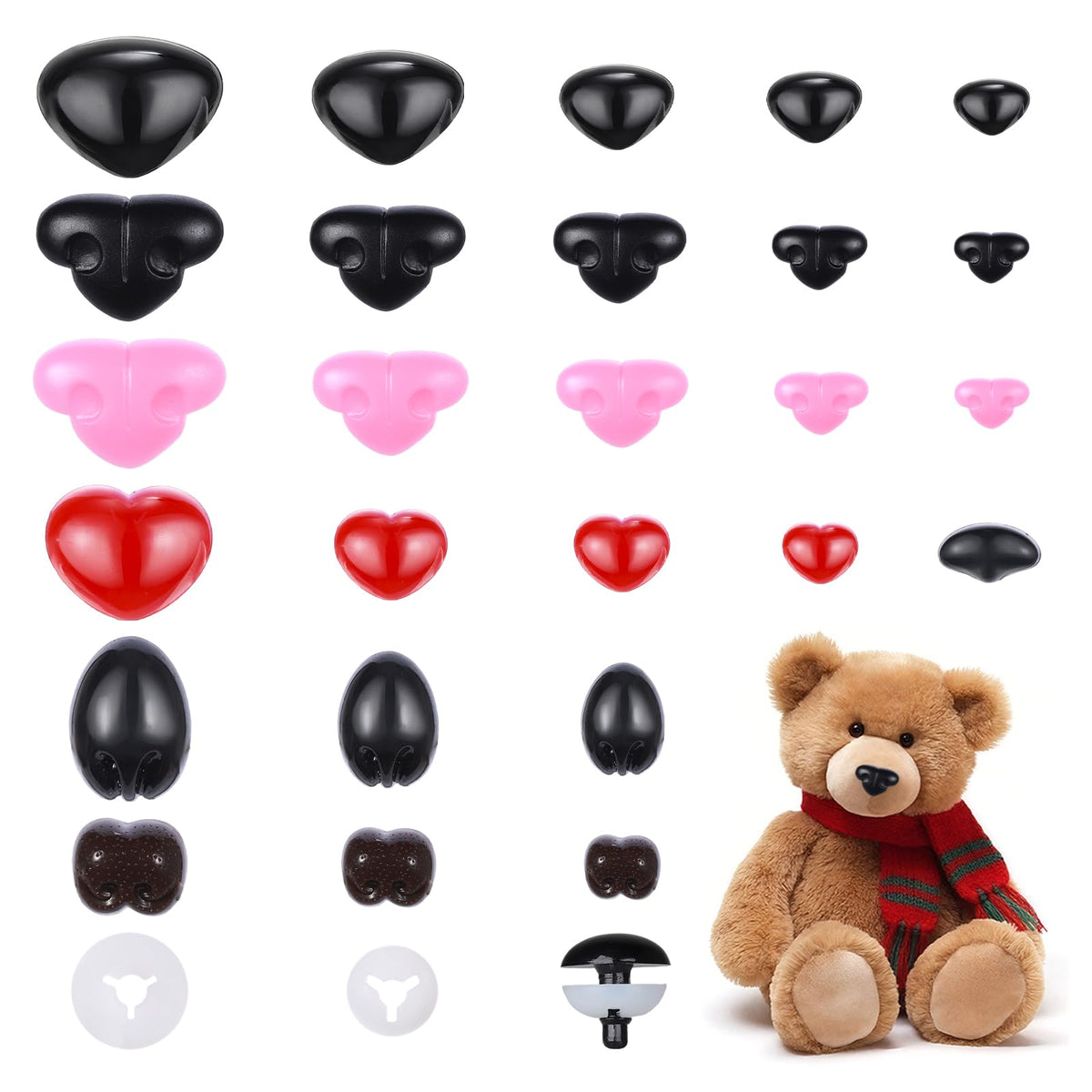 MUCUNNIA triangle nose for amigurumi with secure attachment