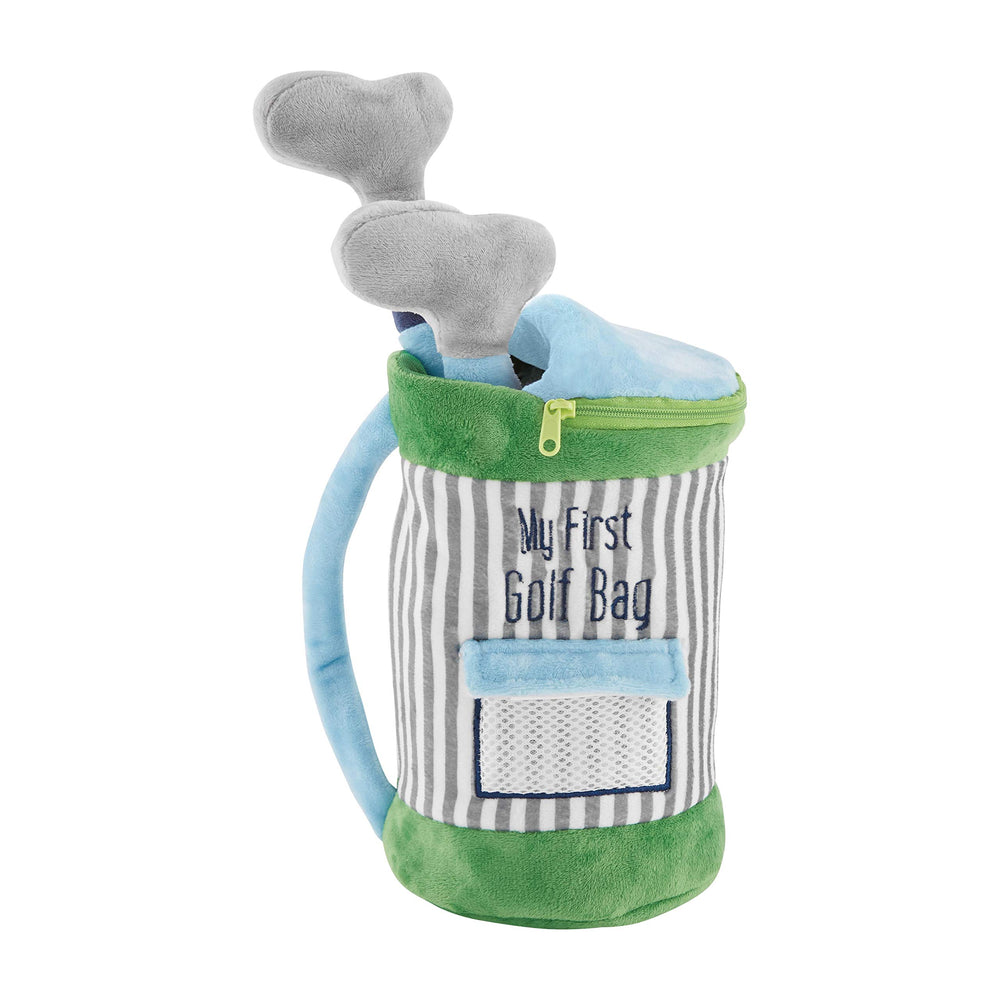 Mud Pie My Golf Bag plush set bag, soft and perfect for pretend golf play