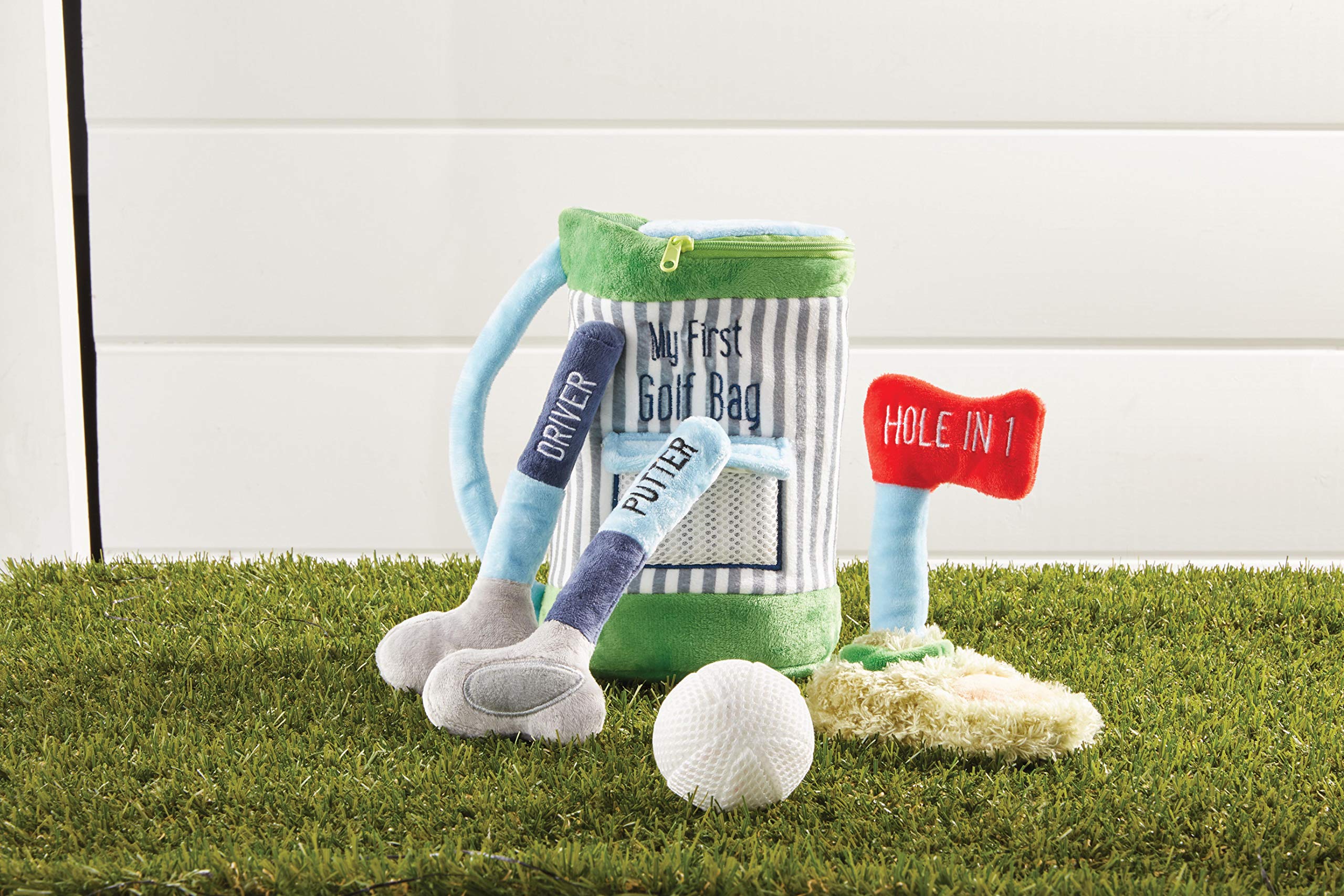 Mud Pie My Golf Bag plush set ball, cuddly toy for on-the-go golf practice
