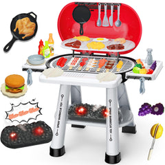 MUGEYMYD play kitchen grill back yard with smoke and lights for interactive pretend grilling