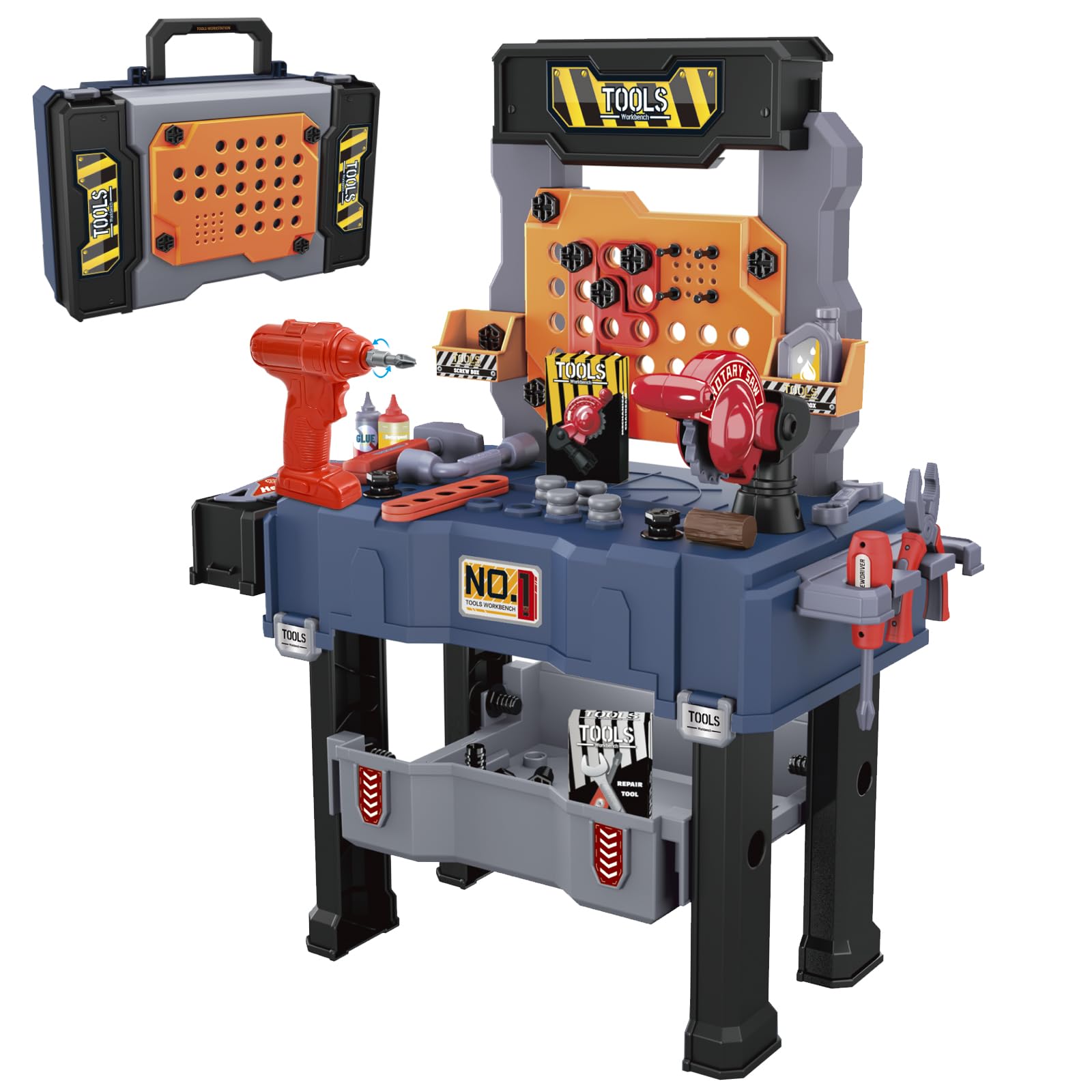 MUGEYMYD kids tool bench with electric drill boosts imaginative construction play
