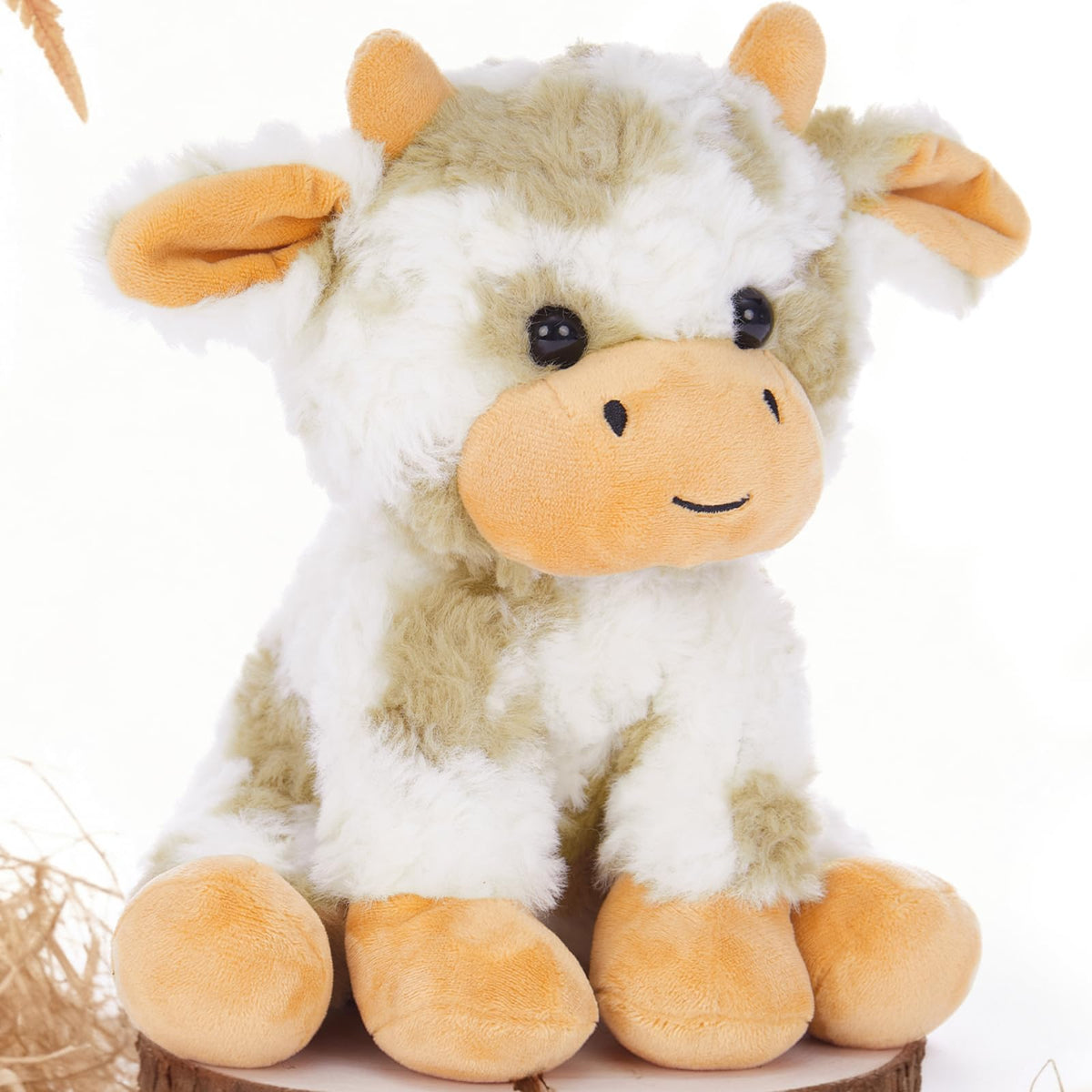 Muiteiur 10-inch brown sitting cow plush for kids cuddles