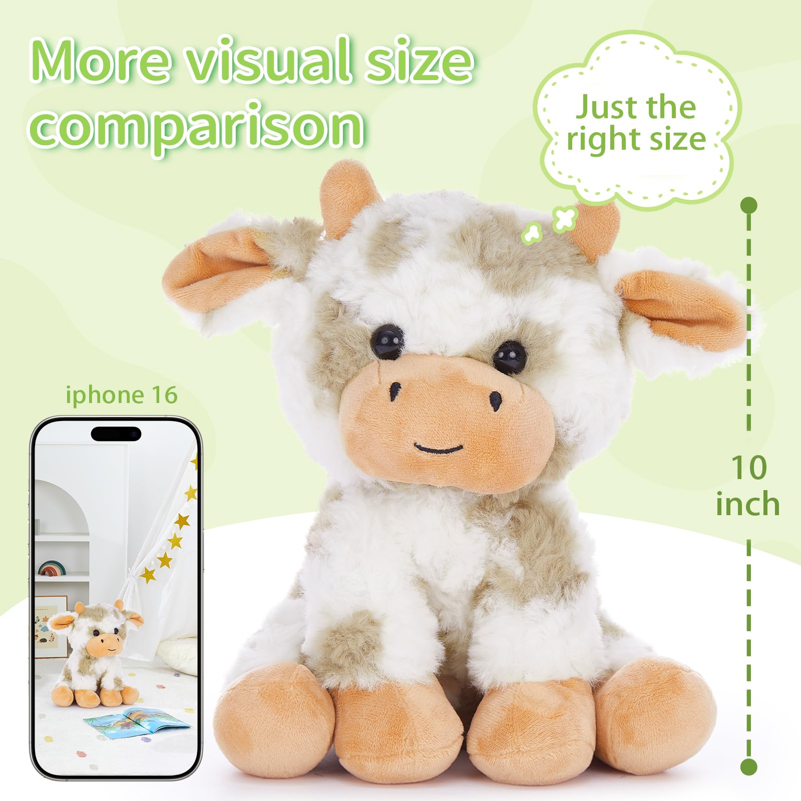 Muiteiur cow plush bedtime snuggle companion for children