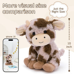 Muiteiur cow plush sitting pretty promotes imaginative storytelling and companionship.