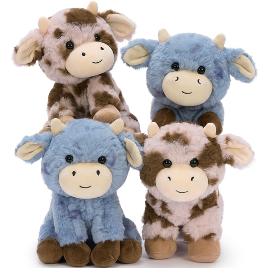 Muiteiur cow plush in standing pose offers cozy playtime and cuddles.