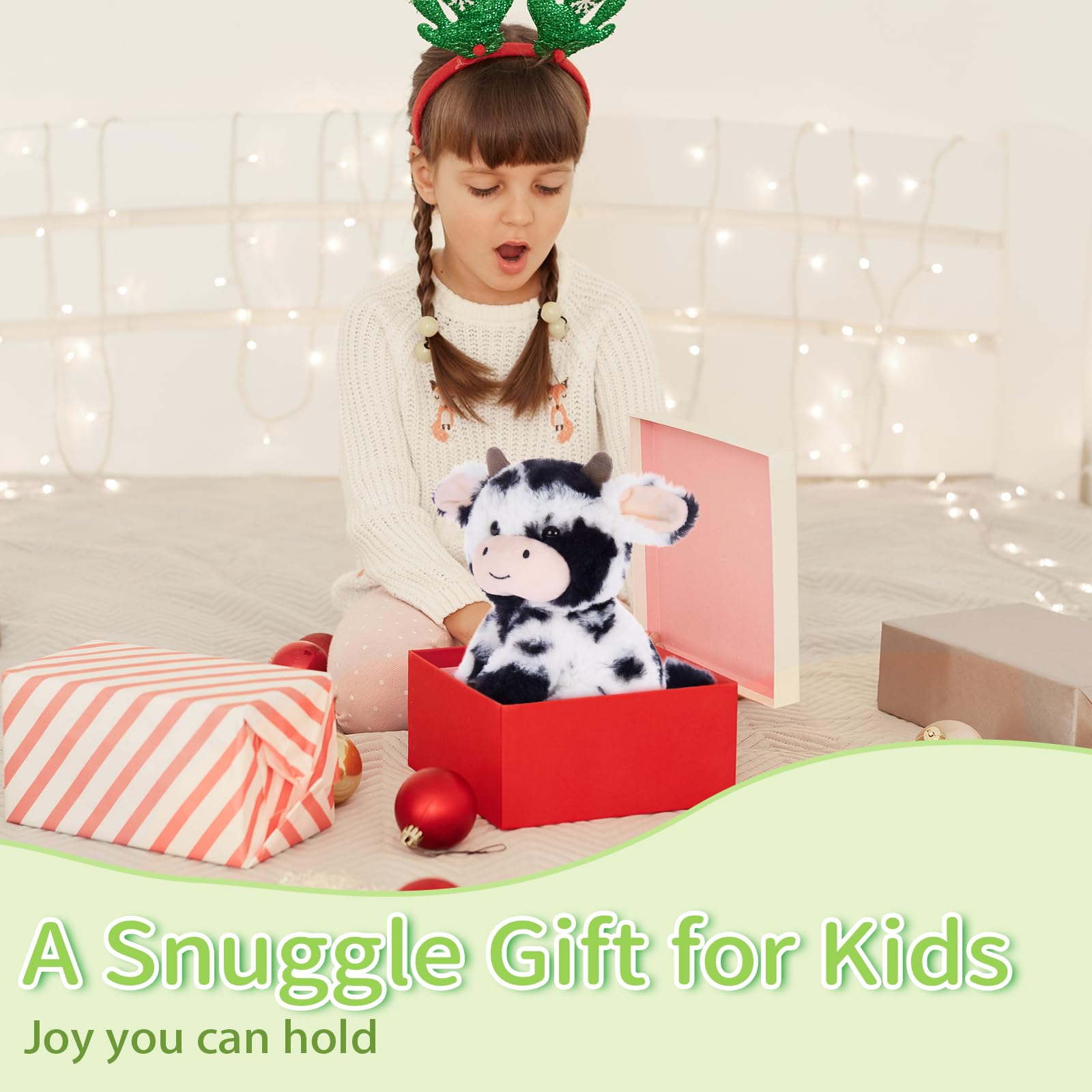 Muiteiur cow plush decor for a kid's room