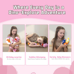 Muiteiur pink dinosaur baby dinos inside belly for imaginative play.